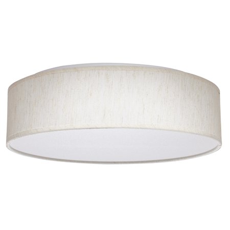 NUVO 15-Inch CCT Selectable Fabric Drum LED Decor Flsh Mnt Fixture, Beige Fabric Shade, Acrylic Diffuser 62/998